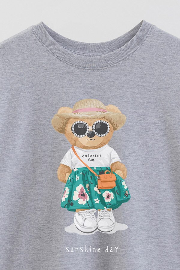 REMERA OVER ESTAMPADA UNISEX TEDDY SUNSHINE DAY