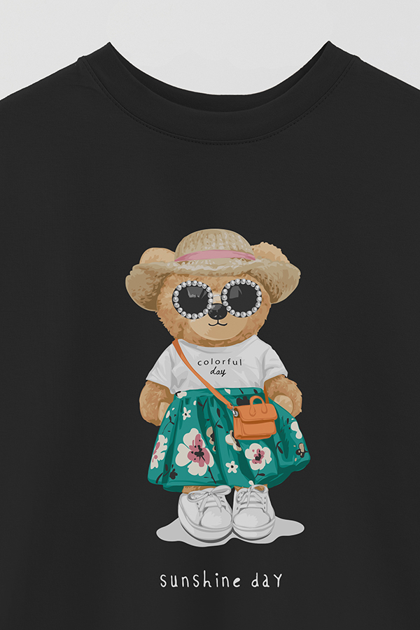 REMERA OVER ESTAMPADA UNISEX TEDDY SUNSHINE DAY