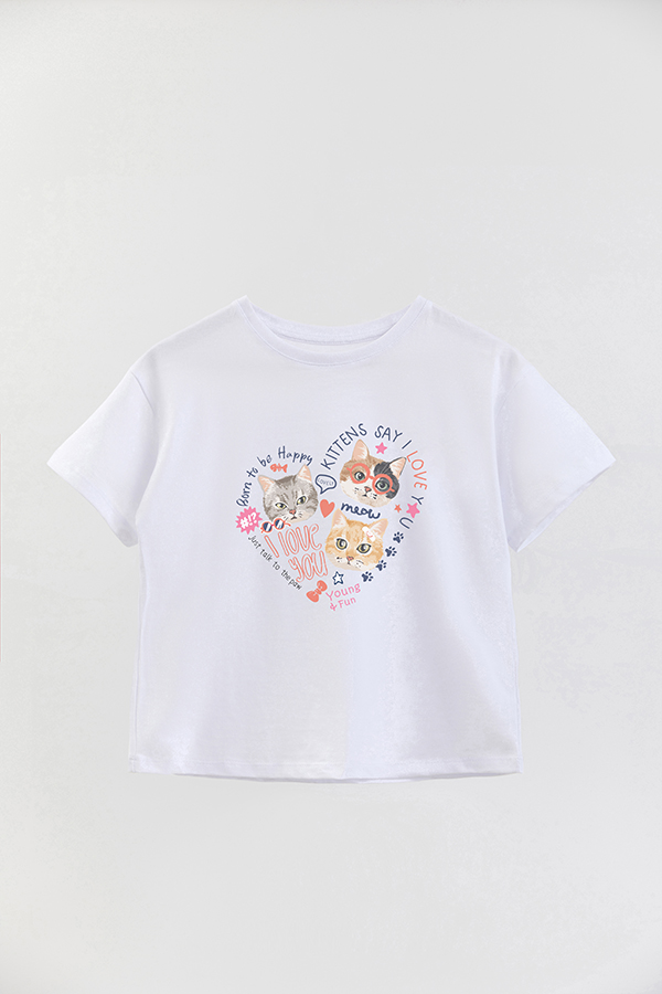 REMERA GIRL OVER KITTY DREAMS YOUNG AND FUN