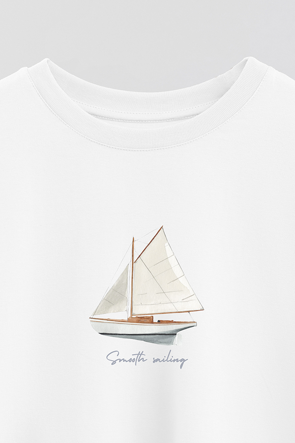 REMERA CROP ESTAMPADA COASTAL SMOOTH SAILING