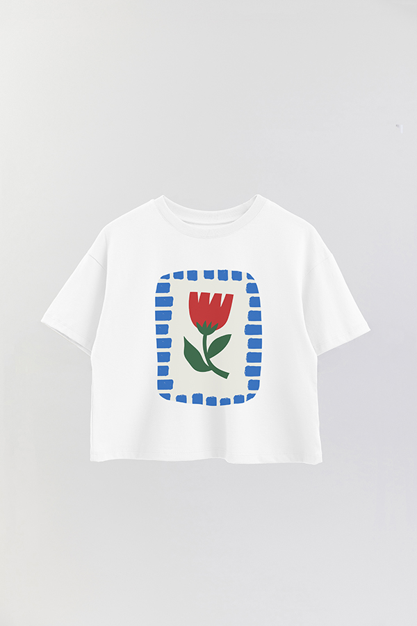 REMERA CROP ESTAMPADA ITALY FIORE