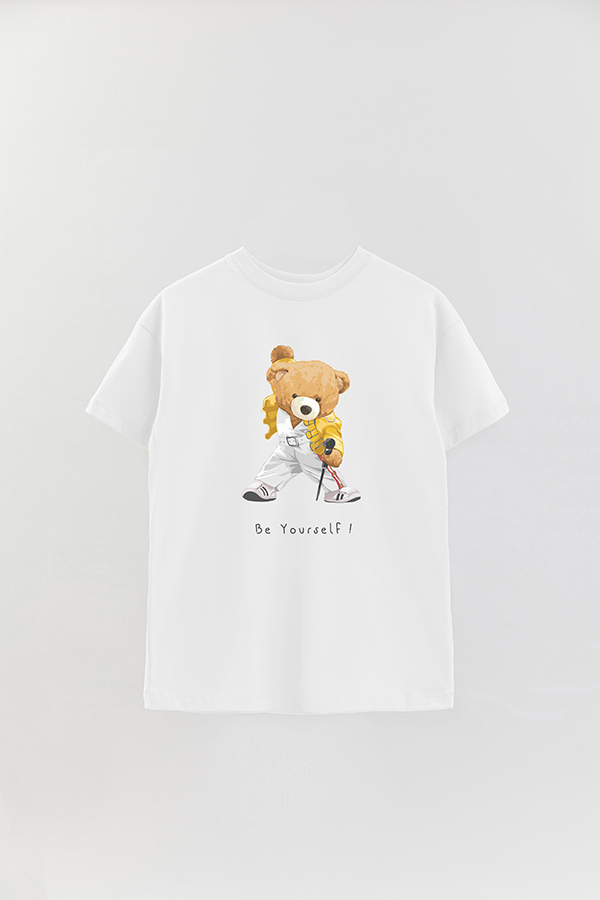 REMERA OVER ESTAMPADA UNISEX TEDDY BE YOURSELF