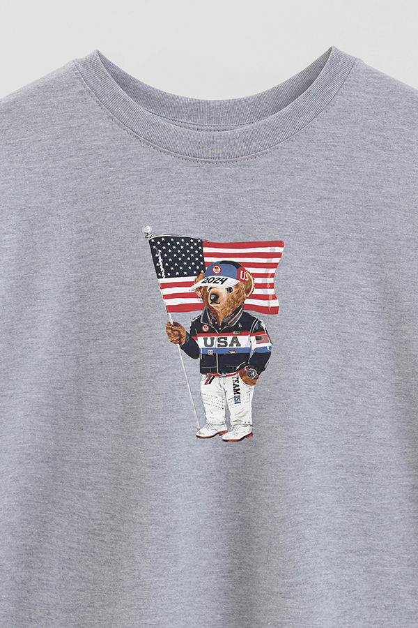 REMERA OVER ESTAMPADA UNISEX BEAR USA FLAG 2