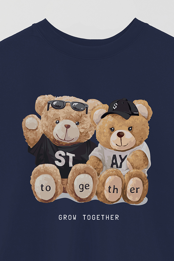 REMERA OVER ESTAMPADA UNISEX TEDDY STAY TOGETHER