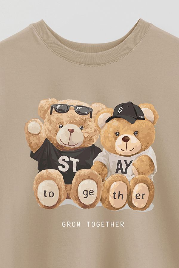 REMERA OVER ESTAMPADA UNISEX TEDDY STAY TOGETHER