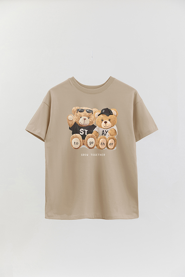 REMERA OVER ESTAMPADA UNISEX TEDDY STAY TOGETHER