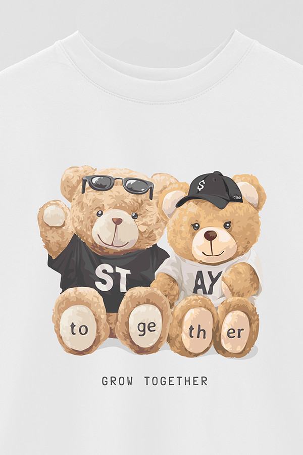 REMERA OVER ESTAMPADA UNISEX TEDDY STAY TOGETHER