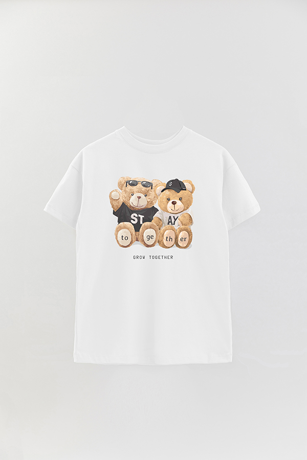 REMERA OVER ESTAMPADA UNISEX TEDDY STAY TOGETHER