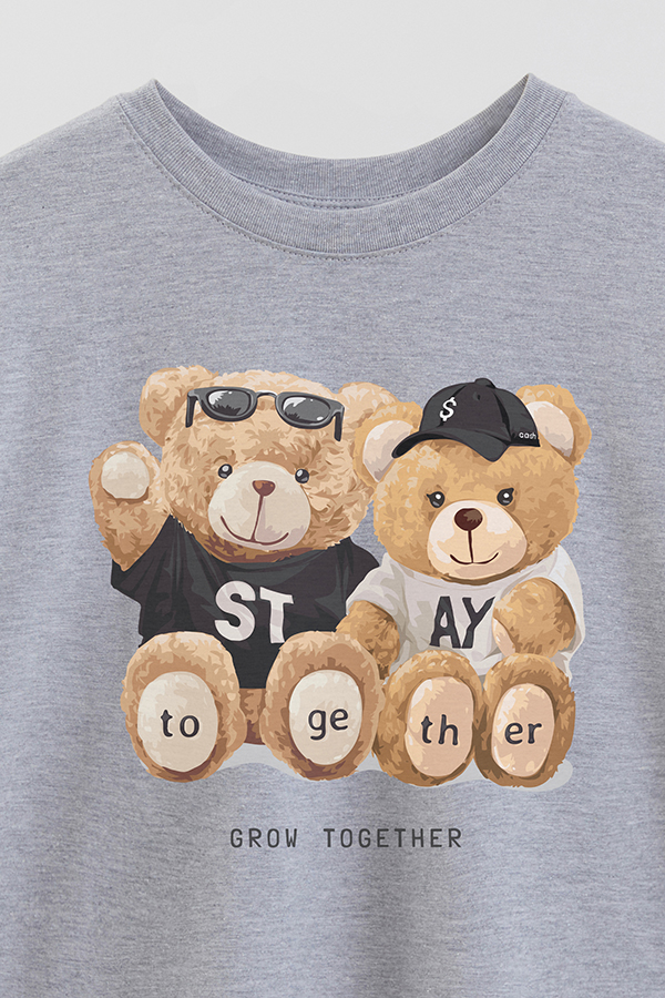 REMERA OVER ESTAMPADA UNISEX TEDDY STAY TOGETHER