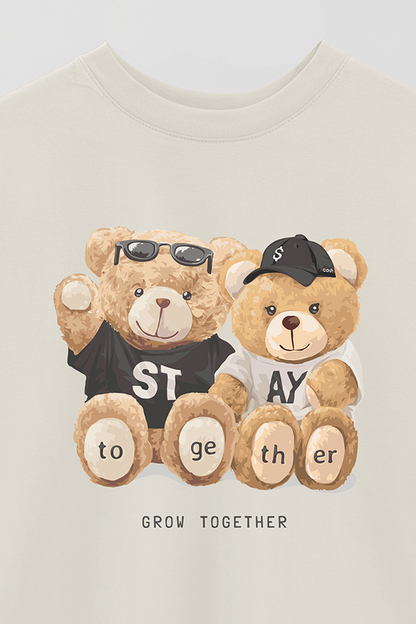 REMERA OVER ESTAMPADA UNISEX TEDDY STAY TOGETHER