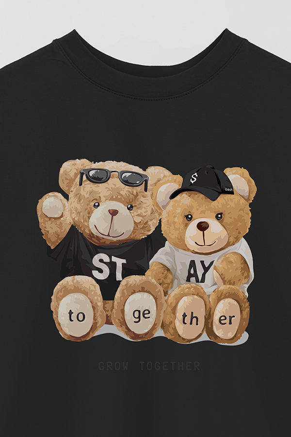 REMERA OVER ESTAMPADA UNISEX TEDDY STAY TOGETHER