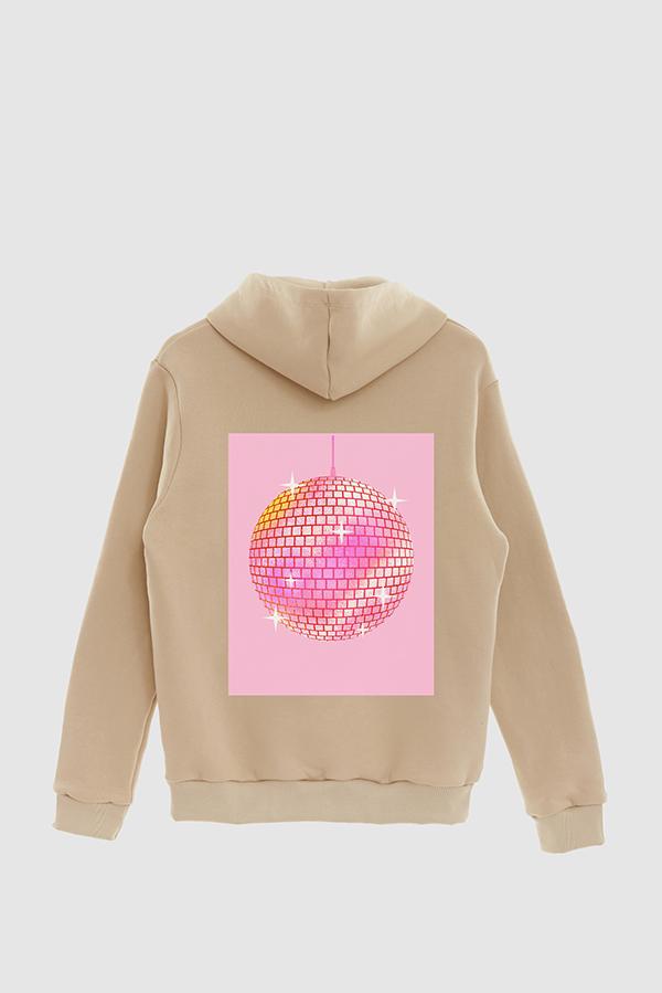HOODIE ESTAMPADO POSTER DISCO PINK
