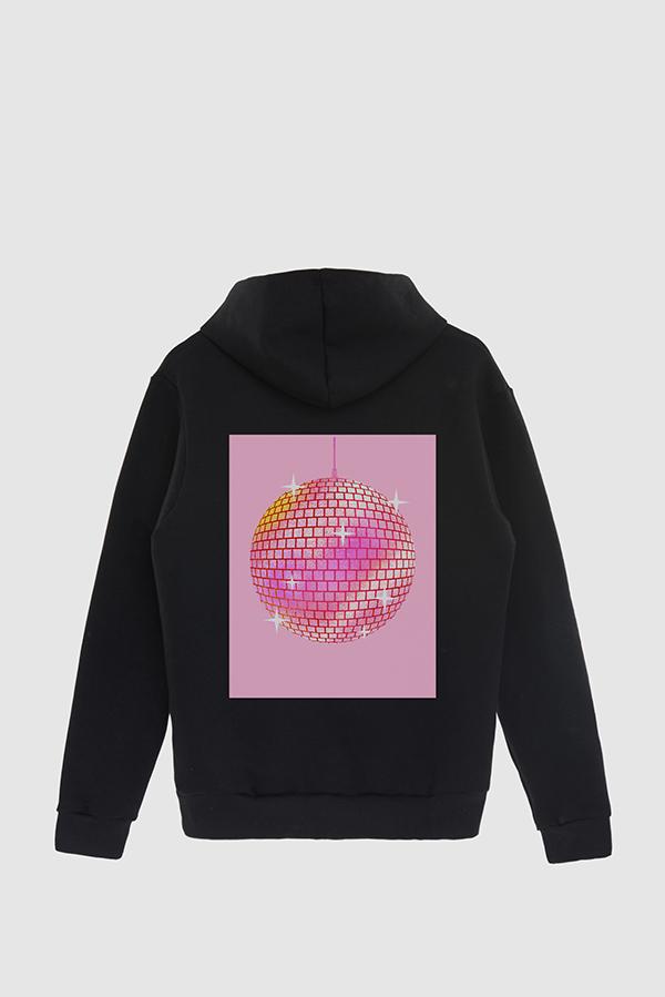 HOODIE ESTAMPADO POSTER DISCO PINK