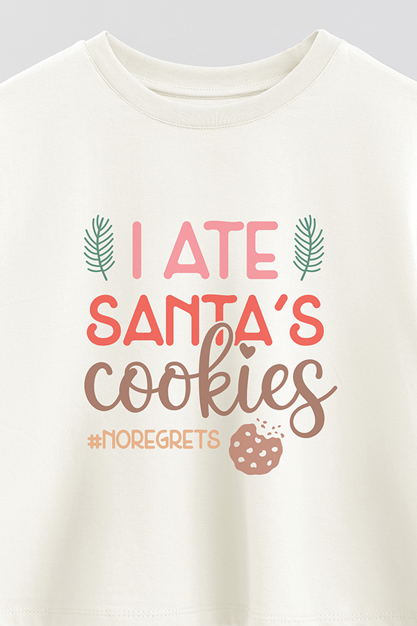 REMERA CROP SANTA'S COOKIE