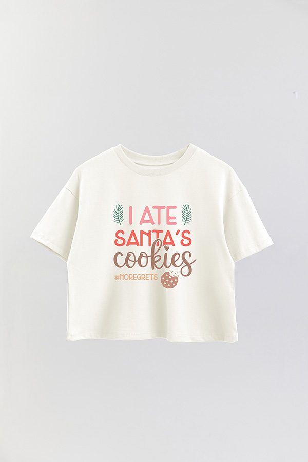 REMERA CROP SANTA'S COOKIE