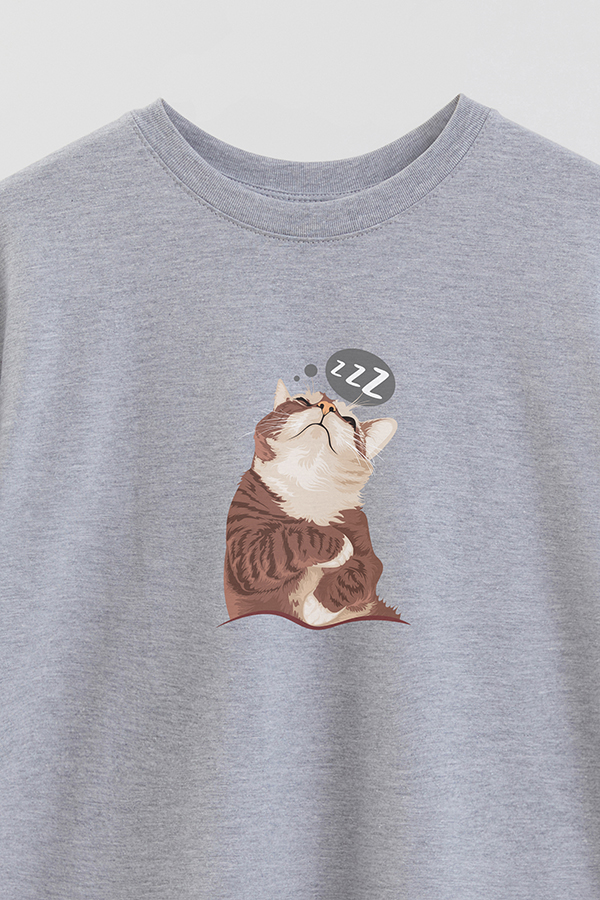 REMERA OVER ESTAMPADA CAT ZZZ