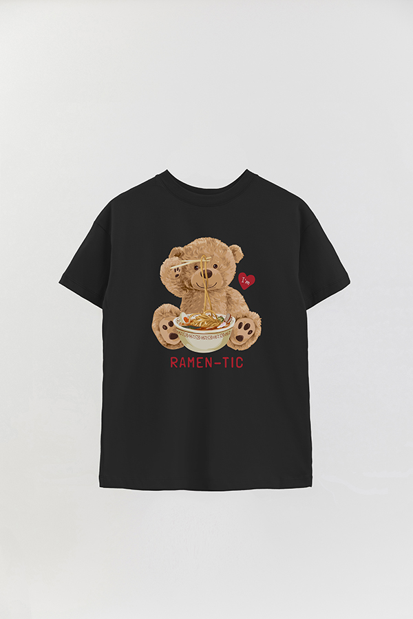 REMERA OVER ESTAMPADA UNISEX TEDDY RAMEN-TIC
