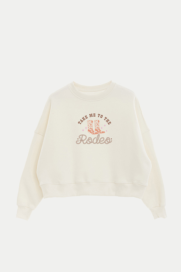 BUZO CROP ESTAMPADO WESTERN RODEO