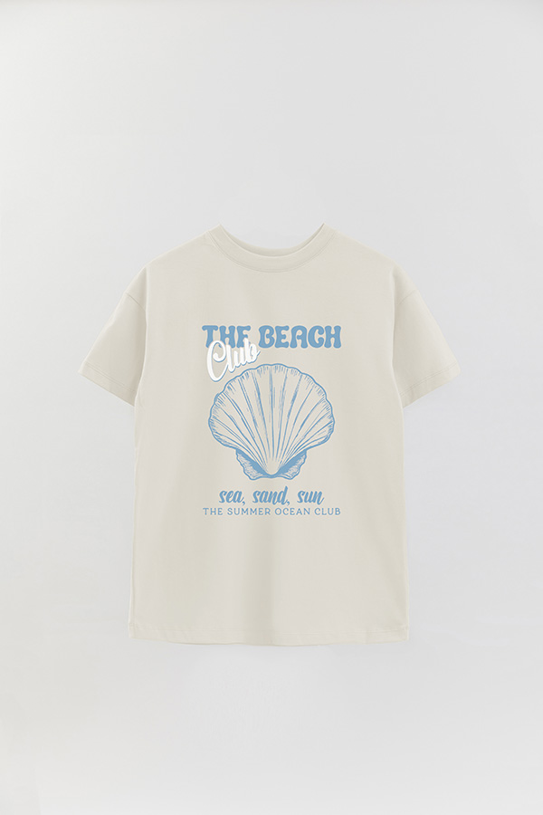 REMERA OVER ESTAMPADA THE BEACH CLUB