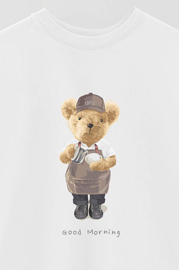 REMERA OVER ESTAMPADA UNISEX TEDDY BARISTA