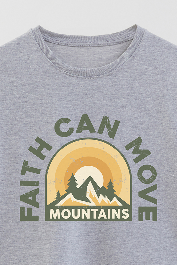 REMERA BASICA UNISEX RT FAITH CAN MOVE MOUNTAINS