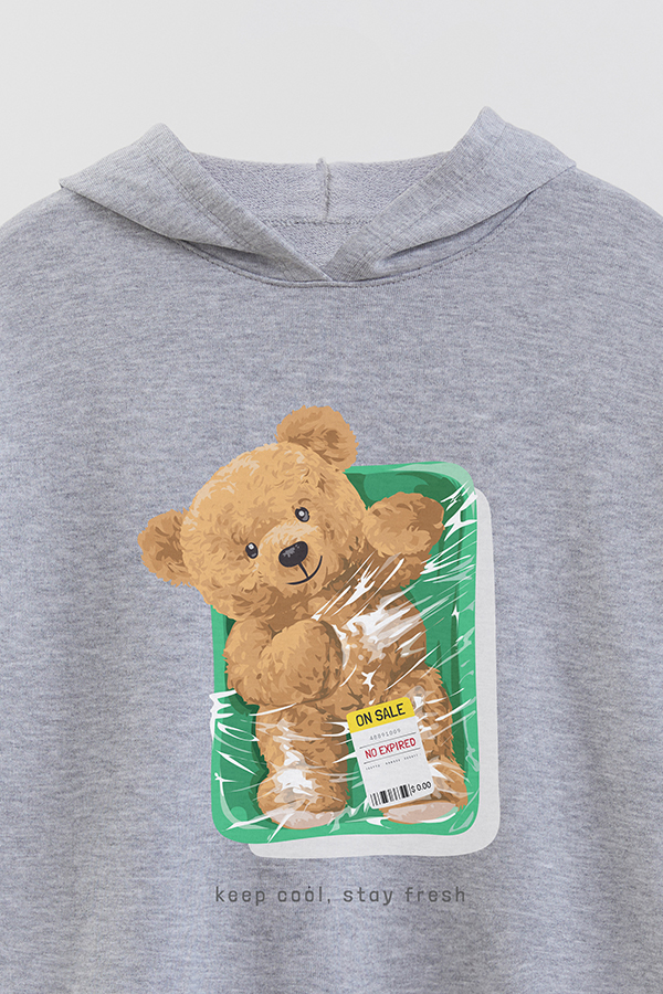 HOODIE RÚSTICO BOY TEDDY KEEP COOL STAY FRESH
