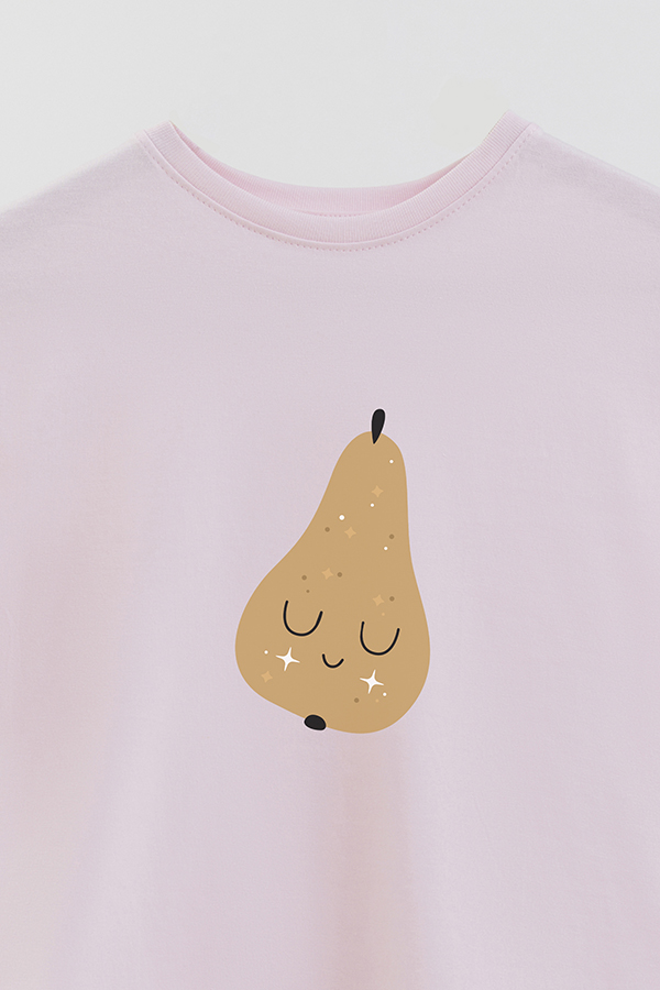 REMERA BASIC GIRL CUTE FRUITS SWEET PEAR
