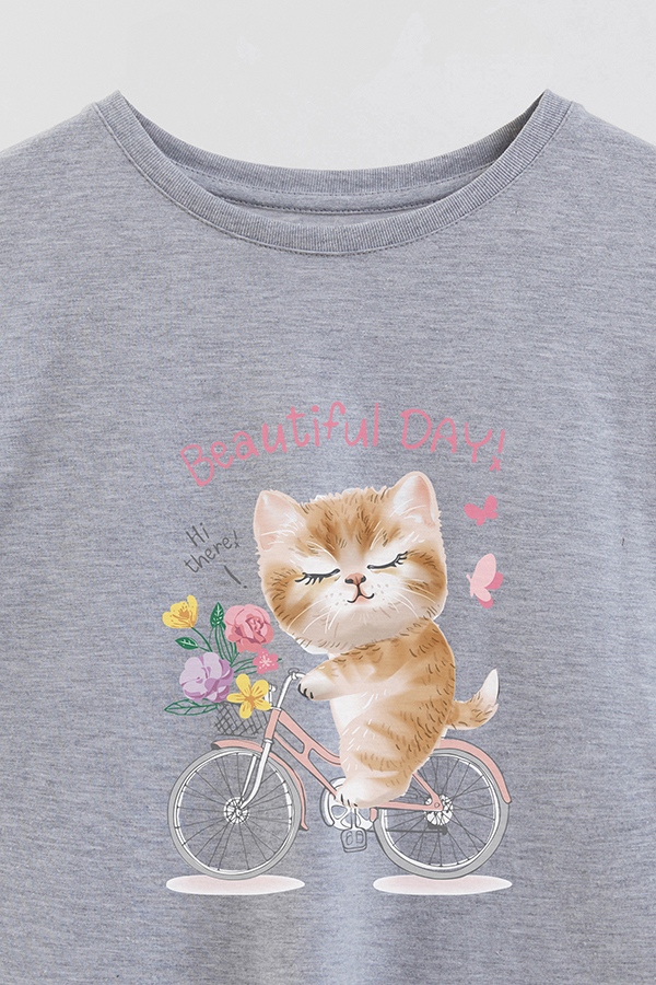 REMERA GIRL OVER KITTY DREAMS BEAUTIFUL DAY