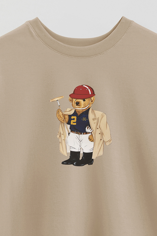 REMERA OVER ESTAMPADA UNISEX BEAR POLO COAT