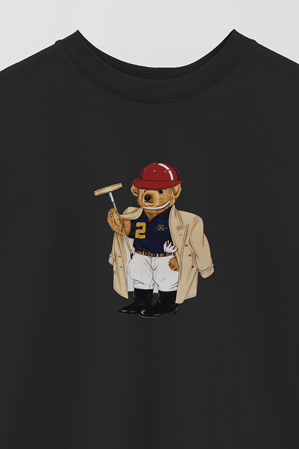 REMERA OVER ESTAMPADA UNISEX BEAR POLO COAT