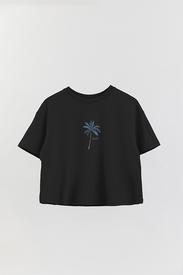REMERA CROP ESTAMPADA COASTAL KEEP PALM