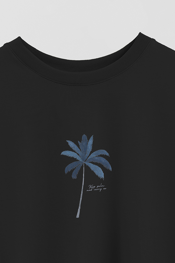 REMERA CROP ESTAMPADA COASTAL KEEP PALM
