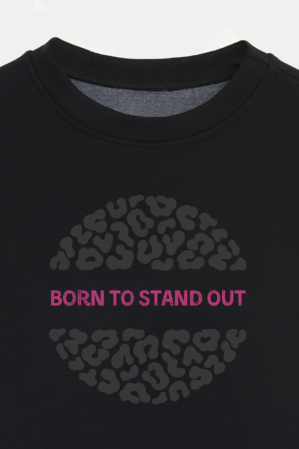 BUZO CROP ESTAMPADO ANIMAL PRINT BORN TO STAND OUT