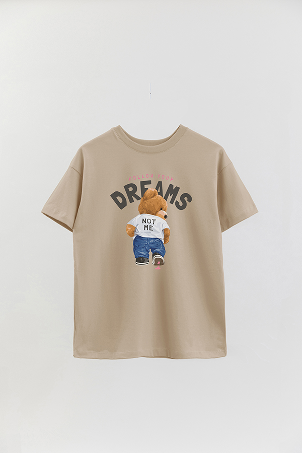 REMERA OVER ESTAMPADA UNISEX TEDDY FOLLOW YOUR DREAM