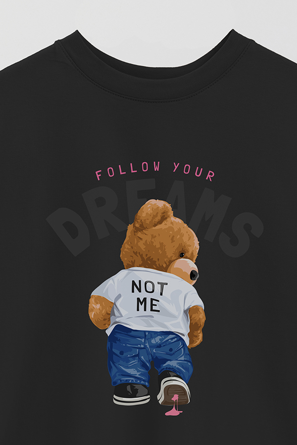 REMERA OVER ESTAMPADA UNISEX TEDDY FOLLOW YOUR DREAM