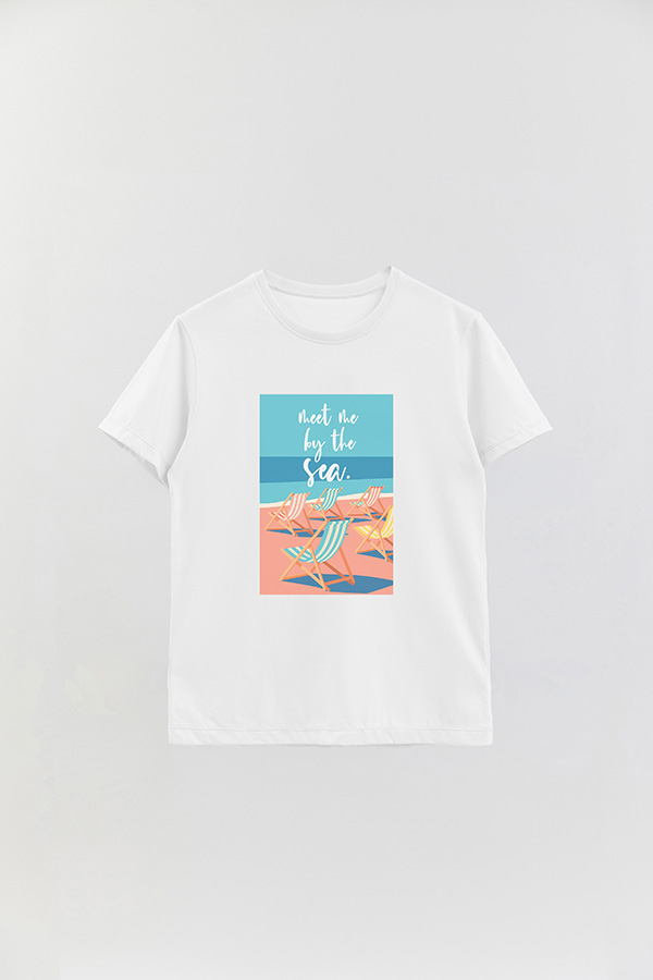 REMERA BASICA ESTAMPADA MEET ME BY THE SEA