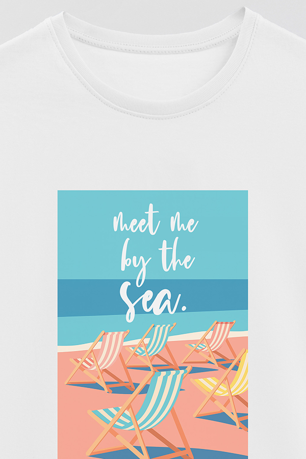 REMERA BASICA ESTAMPADA MEET ME BY THE SEA