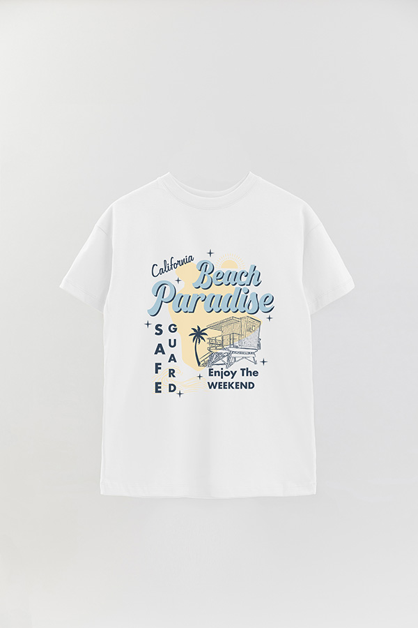 REMERA OVER ESTAMPADA RT BEACH PARADISE