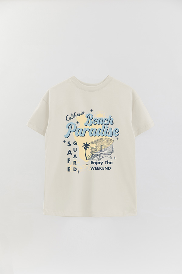 REMERA OVER ESTAMPADA RT BEACH PARADISE