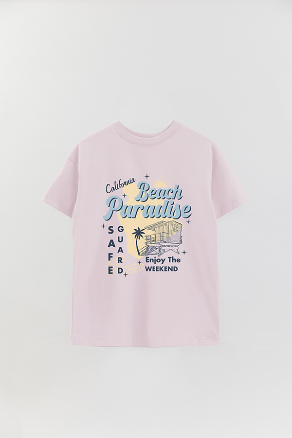 REMERA OVER ESTAMPADA RT BEACH PARADISE