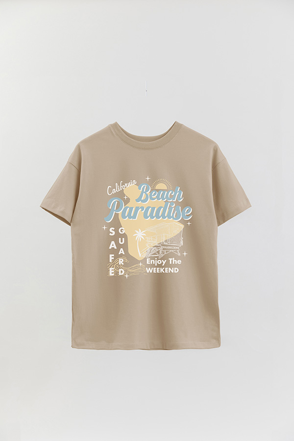 REMERA OVER ESTAMPADA RT BEACH PARADISE
