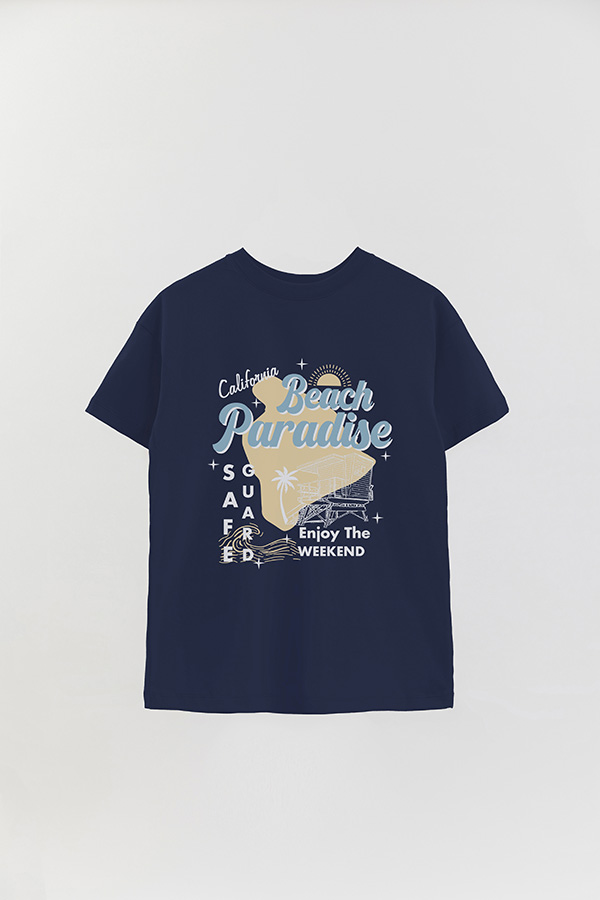 REMERA OVER ESTAMPADA RT BEACH PARADISE