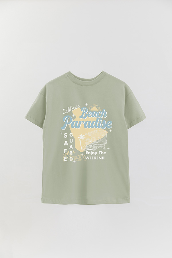 REMERA OVER ESTAMPADA RT BEACH PARADISE
