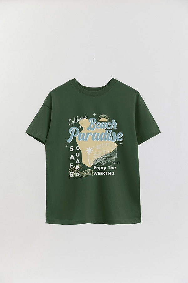 REMERA OVER ESTAMPADA RT BEACH PARADISE