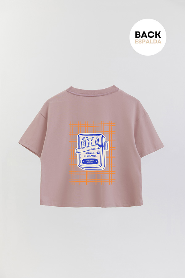 REMERA CROP FB ESTAMPADA SARDINE IN VACANZA