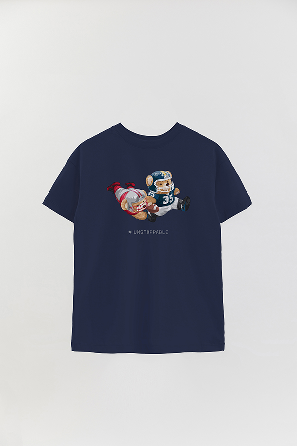 REMERA OVER ESTAMPADA UNISEX TEDDY UNSTOPPABLE