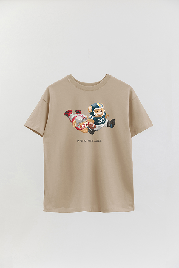 REMERA OVER ESTAMPADA UNISEX TEDDY UNSTOPPABLE