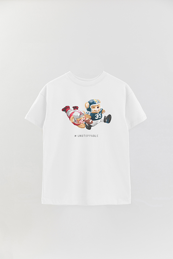 REMERA OVER ESTAMPADA UNISEX TEDDY UNSTOPPABLE