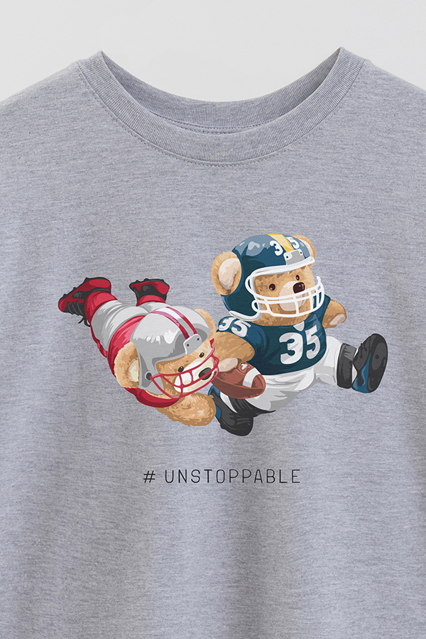 REMERA OVER ESTAMPADA UNISEX TEDDY UNSTOPPABLE