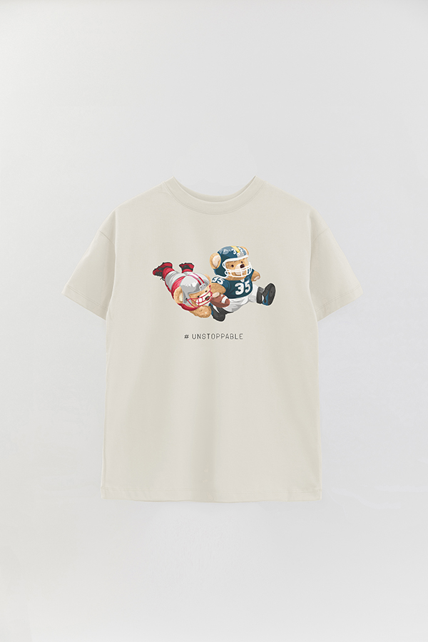 REMERA OVER ESTAMPADA UNISEX TEDDY UNSTOPPABLE